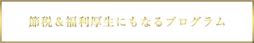 節税&福利厚生にもなるプログラム