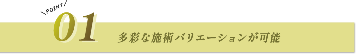 多彩な施術バリエーションが可能