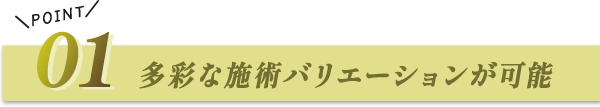 多彩な施術バリエーションが可能